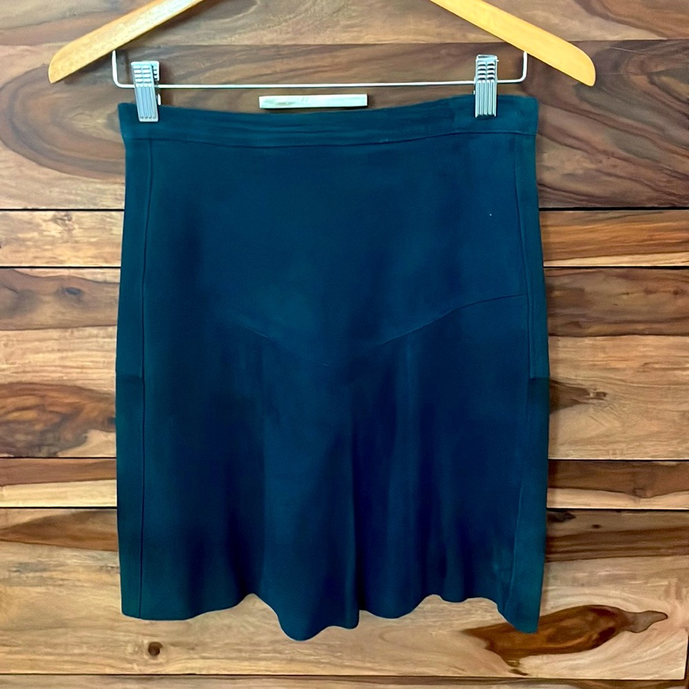 Vintage blue suede mini skirt
